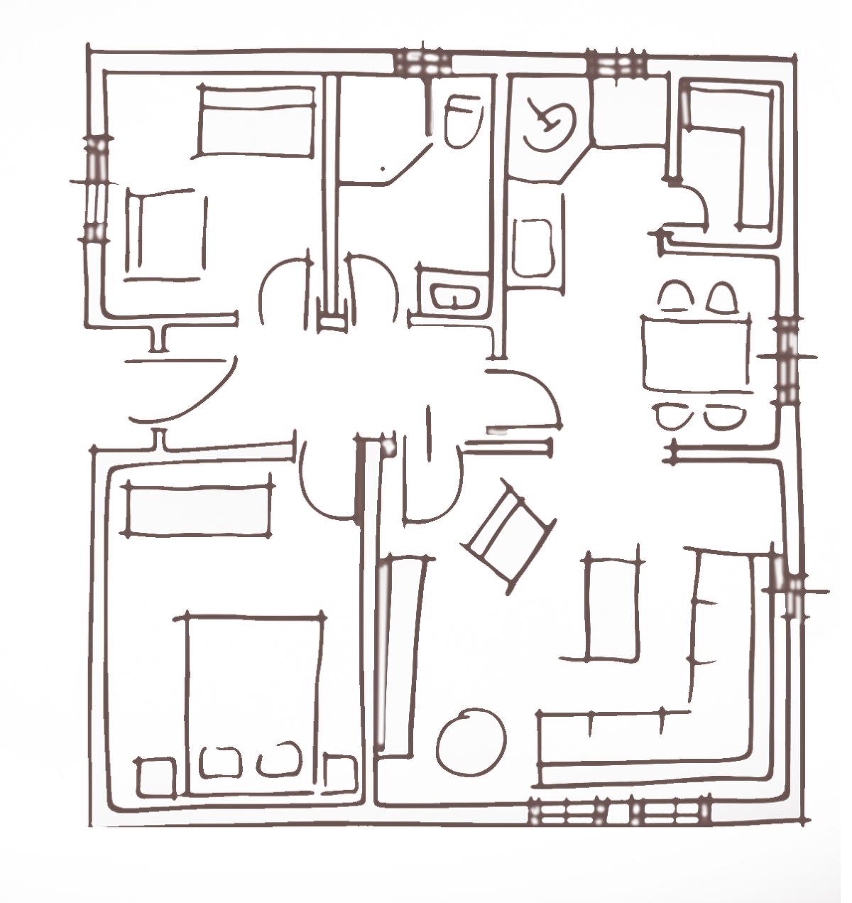 floor plan sketch studio HFD